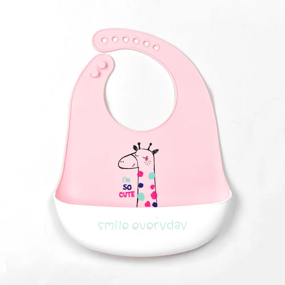 Waterproof silicone bib for babies and children.