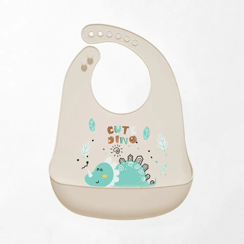 Waterproof silicone bib for babies and children.