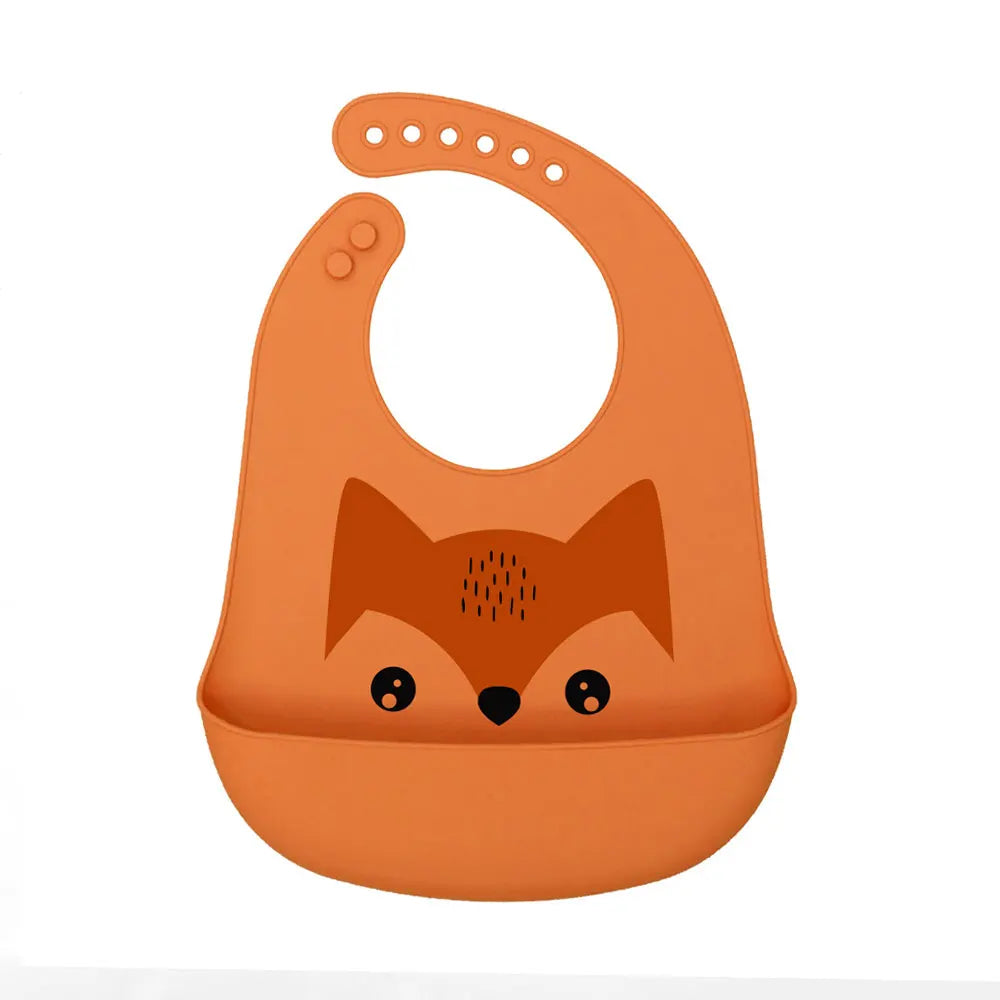 Waterproof silicone bib for babies and children.