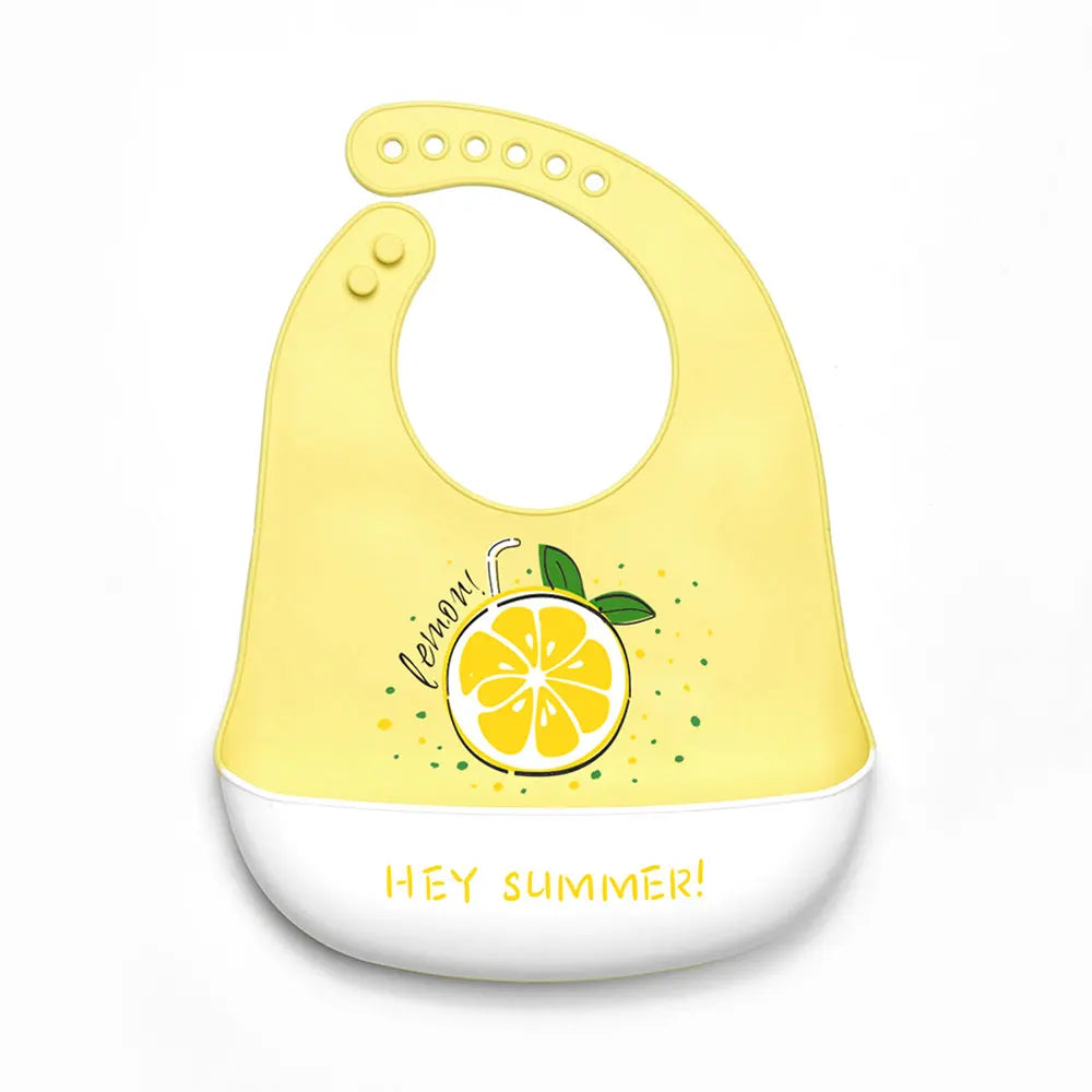 Waterproof silicone bib for babies and children.
