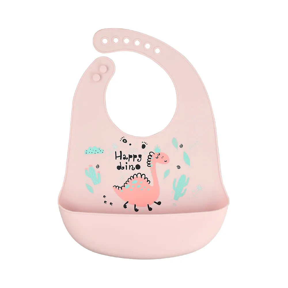 Waterproof silicone bib for babies and children.