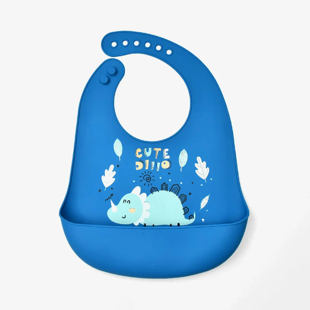 Waterproof silicone bib for babies and children.