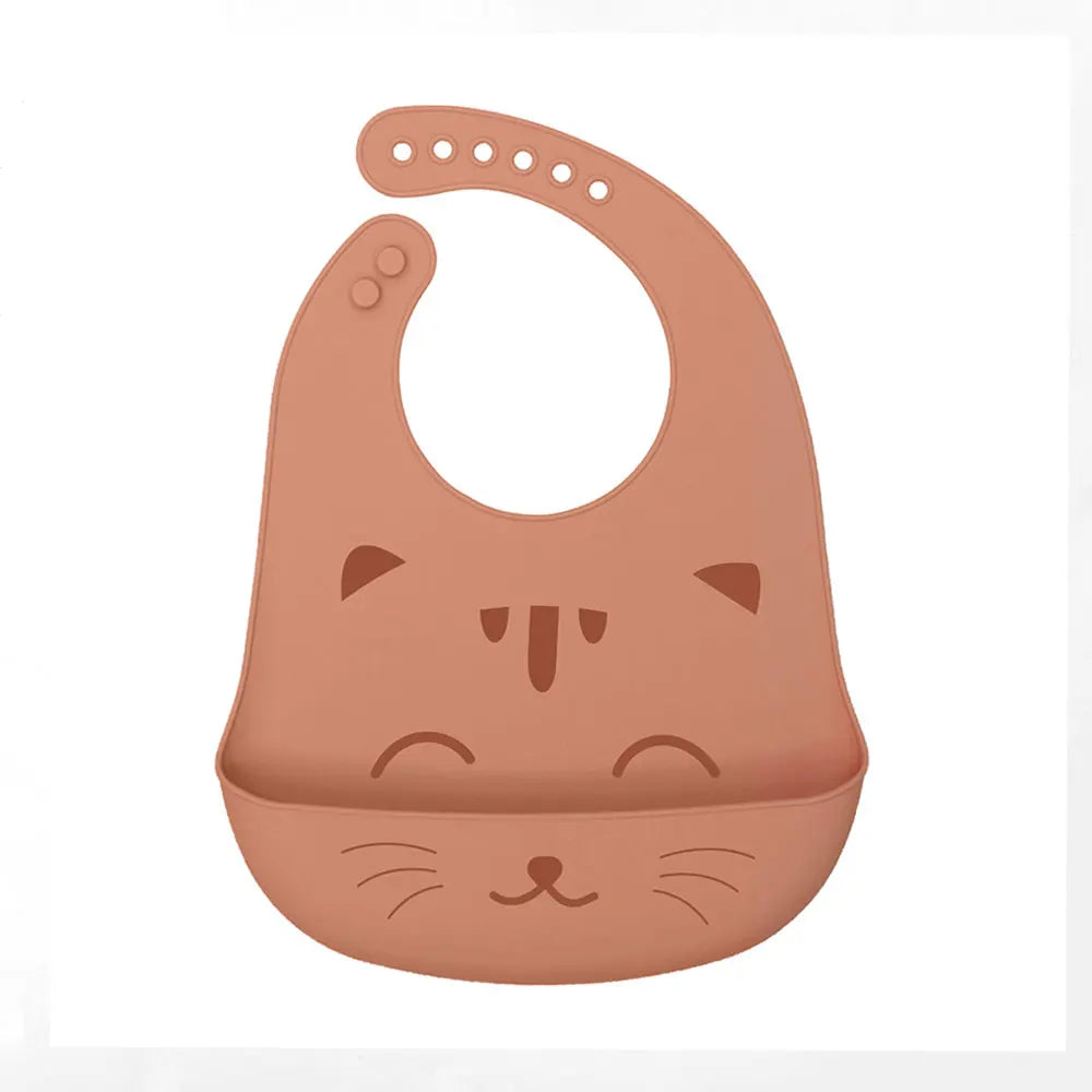Waterproof silicone bib for babies and children.