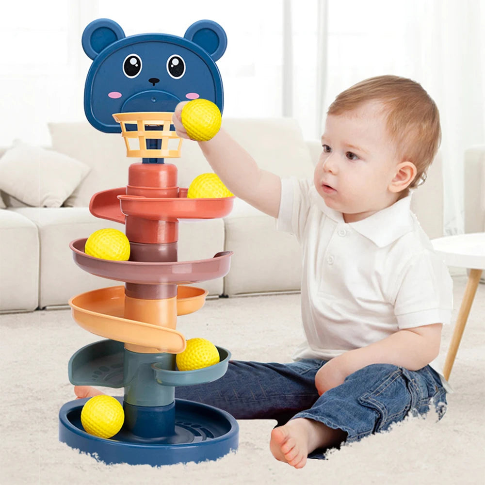Baby Toys Rolling Ball Pile Tower Early Educationa