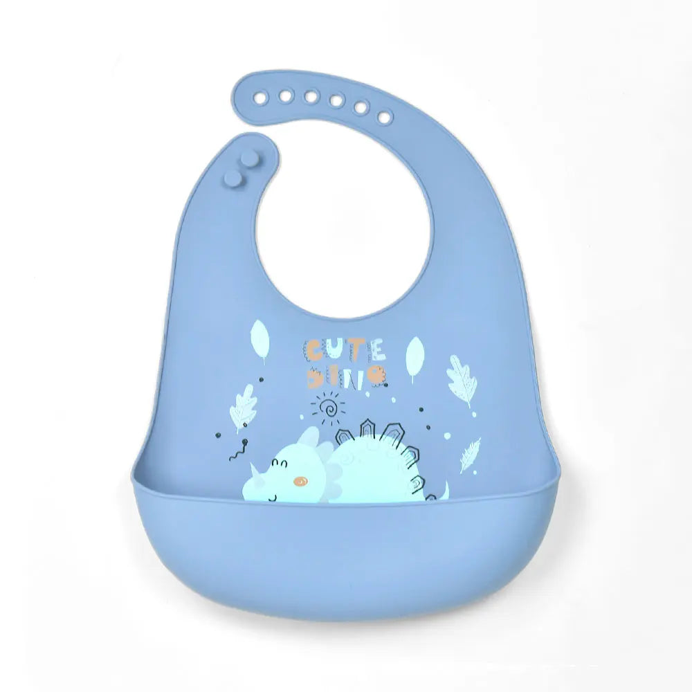 Waterproof silicone bib for babies and children.